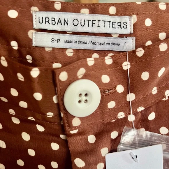 NWT Urban Outfitters Brown Polka Dot High-Rise wide legged Pants - Picture 5 of 5